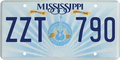 MS license plate ZZT790