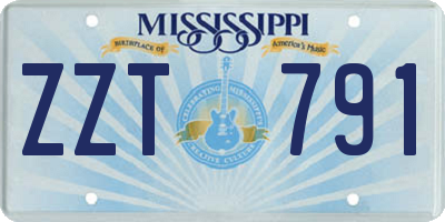 MS license plate ZZT791