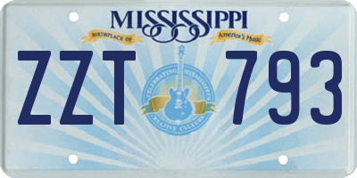 MS license plate ZZT793