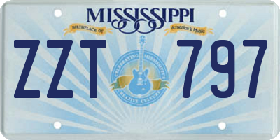 MS license plate ZZT797