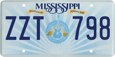 MS license plate ZZT798