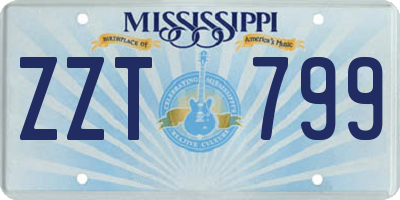 MS license plate ZZT799