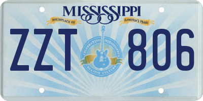 MS license plate ZZT806