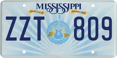 MS license plate ZZT809