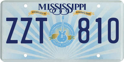 MS license plate ZZT810