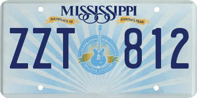 MS license plate ZZT812