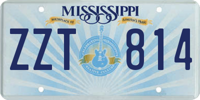 MS license plate ZZT814