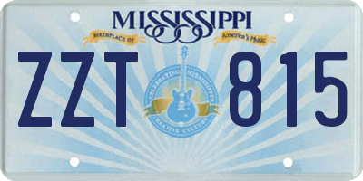 MS license plate ZZT815