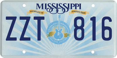 MS license plate ZZT816
