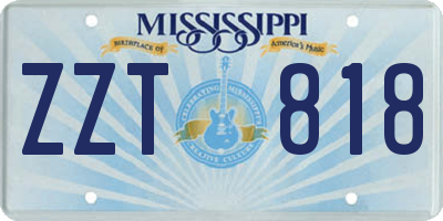 MS license plate ZZT818