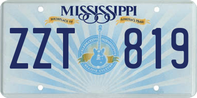 MS license plate ZZT819