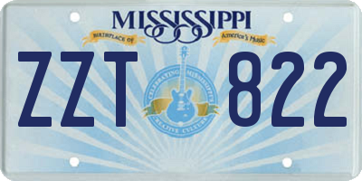 MS license plate ZZT822