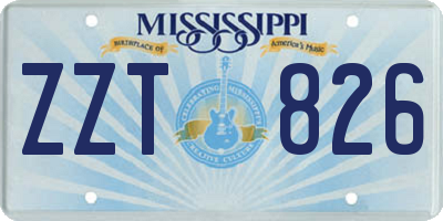 MS license plate ZZT826