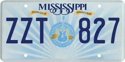 MS license plate ZZT827