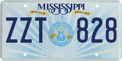 MS license plate ZZT828