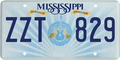 MS license plate ZZT829