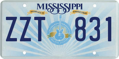 MS license plate ZZT831