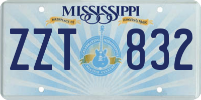 MS license plate ZZT832