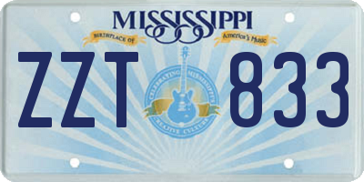 MS license plate ZZT833
