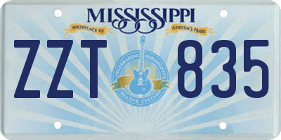 MS license plate ZZT835