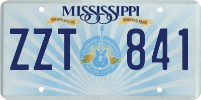 MS license plate ZZT841