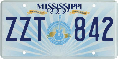MS license plate ZZT842