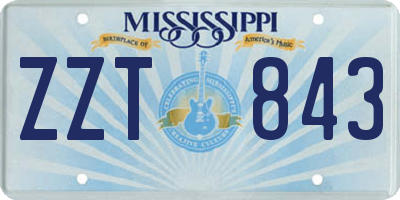 MS license plate ZZT843