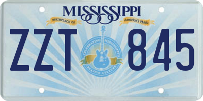 MS license plate ZZT845