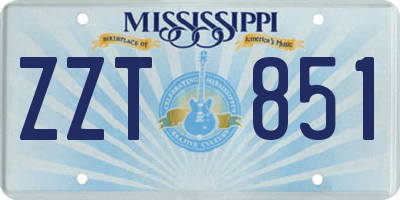 MS license plate ZZT851