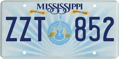 MS license plate ZZT852