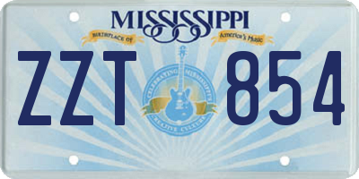 MS license plate ZZT854