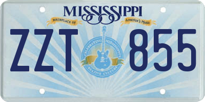 MS license plate ZZT855