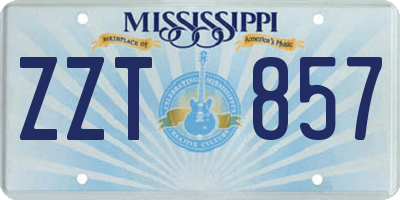 MS license plate ZZT857