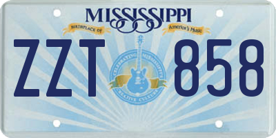 MS license plate ZZT858