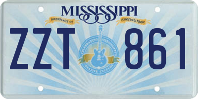 MS license plate ZZT861