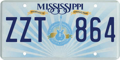 MS license plate ZZT864