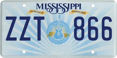 MS license plate ZZT866