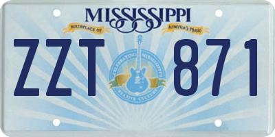 MS license plate ZZT871