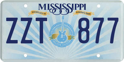 MS license plate ZZT877