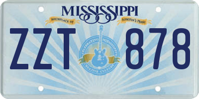 MS license plate ZZT878