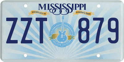 MS license plate ZZT879