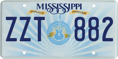 MS license plate ZZT882