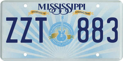 MS license plate ZZT883