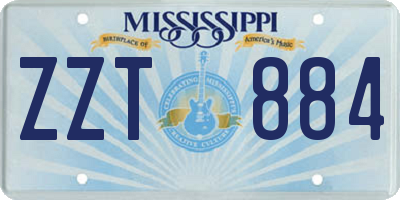 MS license plate ZZT884