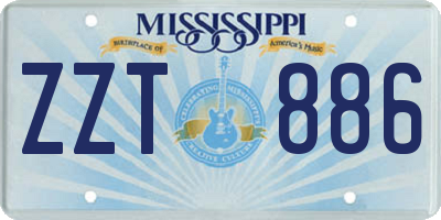 MS license plate ZZT886