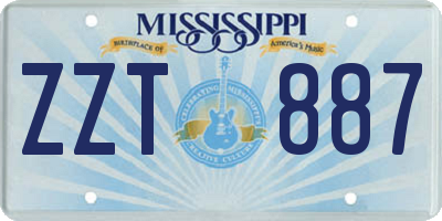 MS license plate ZZT887