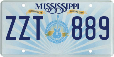 MS license plate ZZT889