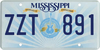 MS license plate ZZT891