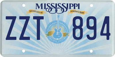 MS license plate ZZT894