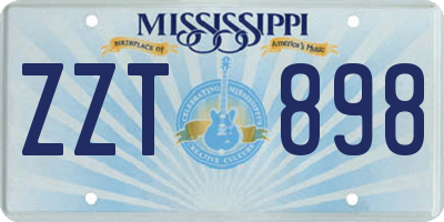 MS license plate ZZT898